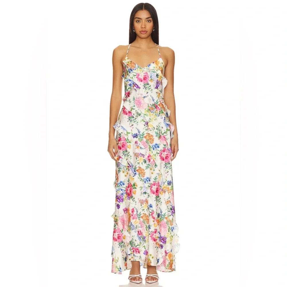 Stunning Romance Ruffle Dress in Ivory Botanical Floral from Show Me Your Mumu